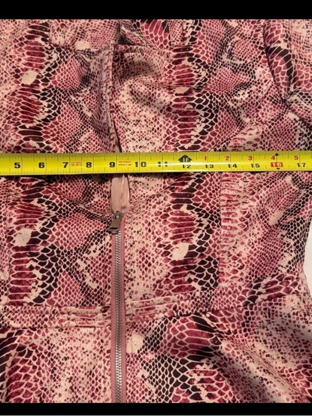 Women's VENUS Pink Brown Snake Print Faux Suede Blazer S - Picture 9 of 10